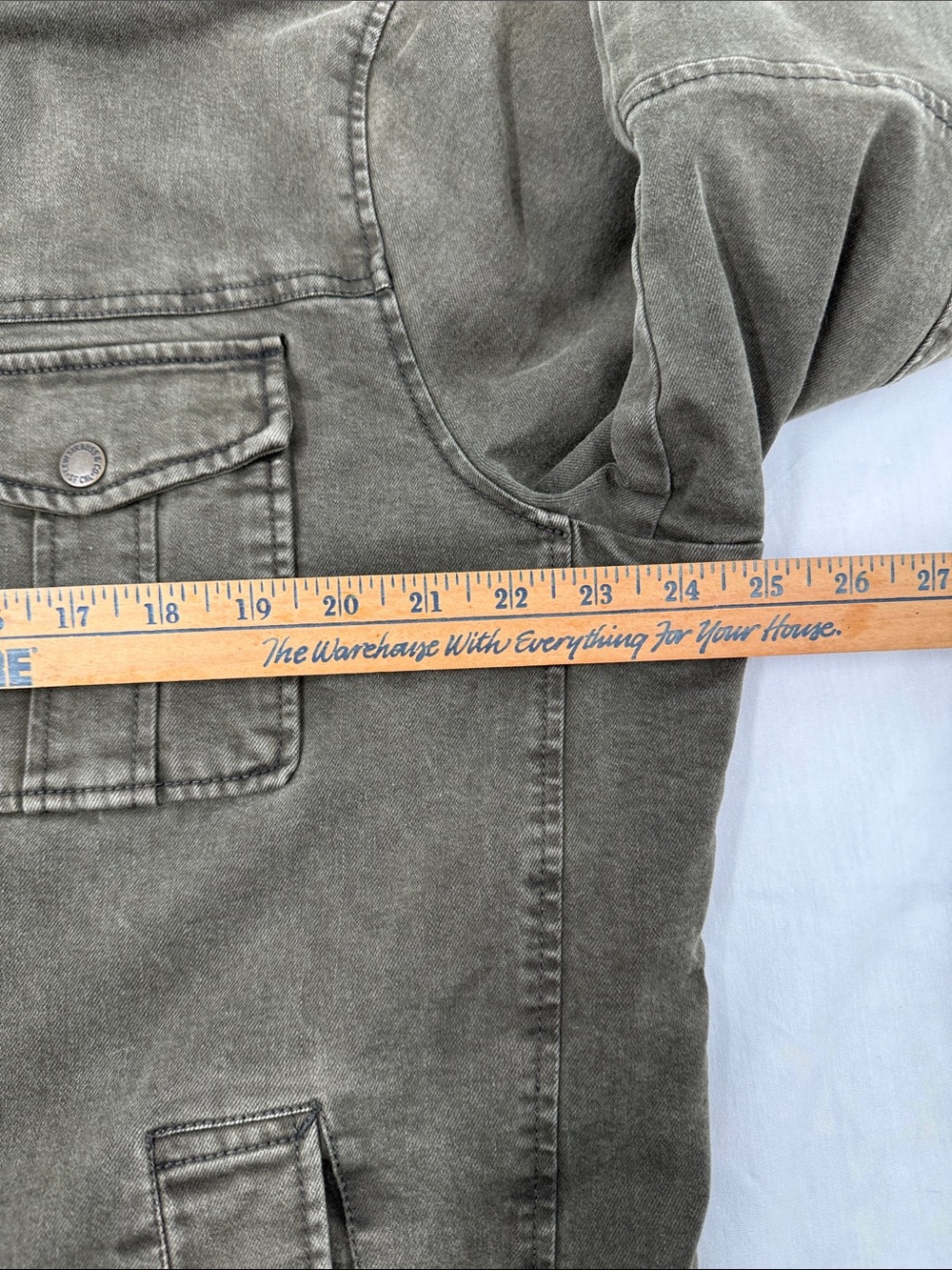 Levi's Jacket Men's Large Olive Utility Trucker Jacket Stand Collar Lined - Picture 12 of 14
